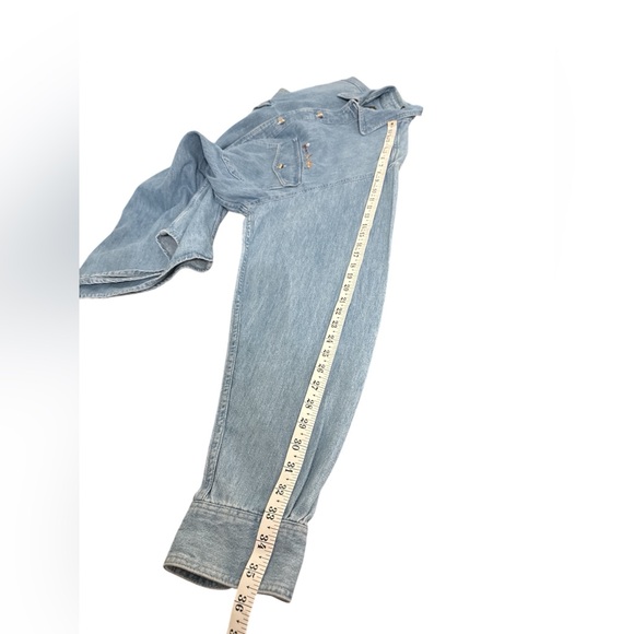 Eddie Bauer Mens Large Tall Denim‎ Shirt Embroidered Fly Fishing Flies Button Up - Picture 7 of 7